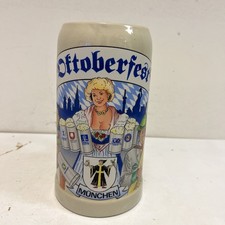GERZ Oktoberfest MUNCHEN 1 W Glazed Stoneware Beer Mug Stein Made In Germany