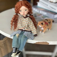 Landoudou BJD Doll SD 1/6 Resin Ball Joints Bare Doll Eyes Face Makeup Girl Toys