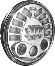 CUSTOM DYNAMICS Adaptive LED Headlight Pedestal Mount Clear Chrome USA MADE