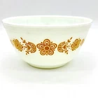 Vintage Pyrex Gold Butterfly Bowl Mixing 402 1½ Quart Milk-Glass Corn Flower