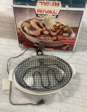 Parrilla eléctrica interior sin humo Rival de colección Nutri Broil 26211W hecha en caja de EE. UU.