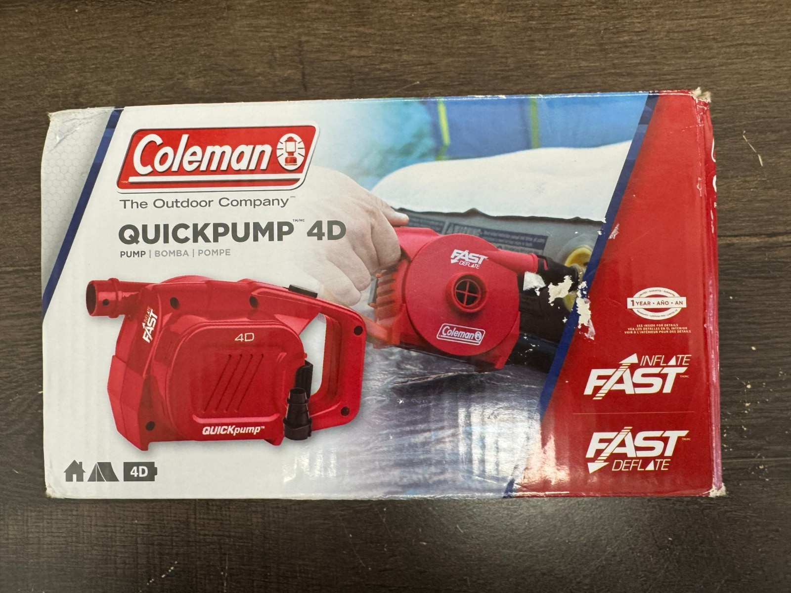 Coleman Quickpump 4D Handheld Battery Powered Air Pump Inflate Mattress Float