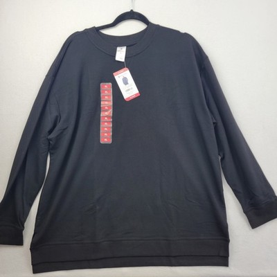Members Mark Womens French Terry Sweatshirt XL Black Soot Crew Neck Comfort New