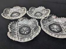 ANTQ American Brilliant Cut Glass Salt Cellar (4) Butter Dips Sauces Classic #1