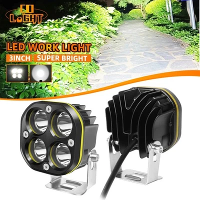 COLIGHT AUXBEAM 3" LED Work Light Bar Cube Pods Driving Fog Ditch White Beam Light DOT