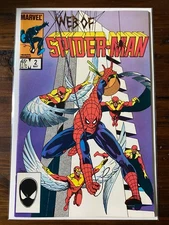 1985 WEB OF SPIDER-MAN #2 8.5 VF+ KEY 1st Cover THE VULTURIONS
