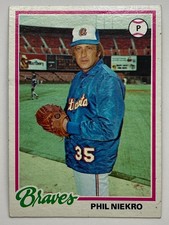 1978 Topps #10 Phil Niekro Atlanta Braves MLB HOF EX Vintage Baseball Card