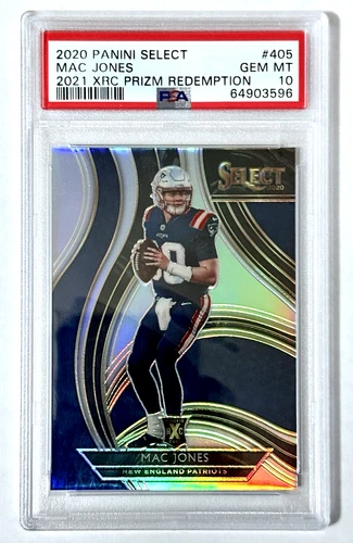 2020 Panini Select #405 Mac Jones XRC Prizm Redemption PSA 10