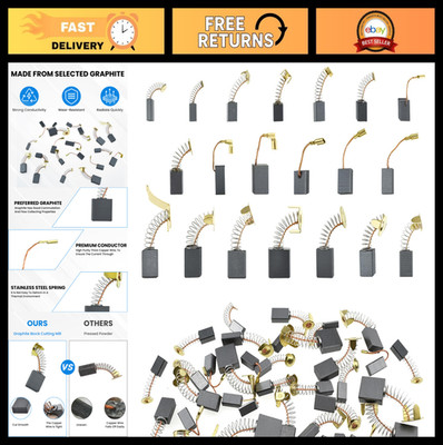 80Pcs Electric Motor Carbon Brush Set - 20 Models for Motor Maintenance & Repair