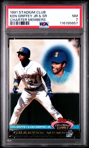 New Listing1991 Stadium Club Charter Members Ken Griffey Jr & Sr Charter Members PSA 7
