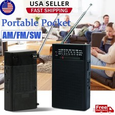 AM/FM/SW Portable Pocket Radio w/Telescoping Antenna Shortwave Transistor Radio