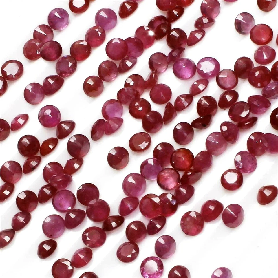 Wholesale Lot 4.5mm Round Cut Natural Mozambique Ruby Loose Calibrated Gemstone - Image 3 of 4