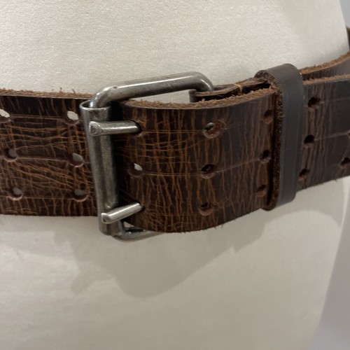 Topshop Brown Leather Corset Waist Belt Wide Platted Size S/M Y2K - Picture 8 of 12