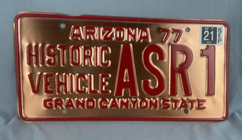 Arizona 1977 Historic Vehicle Copper License Plate ASR1 - Picture 2 of 6