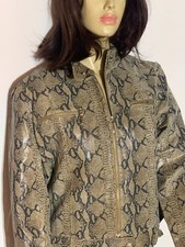 High Quality Snake Skin Print Leather Jacket Size Medium