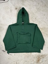 Vintage Y2K Bootle Green Boxy Fit Blank Front Pocket Hoodie archive