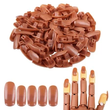 USA 100 Pcs Brown Replacement Refill Nail TIPS ONLY - For Flexible Training Hand