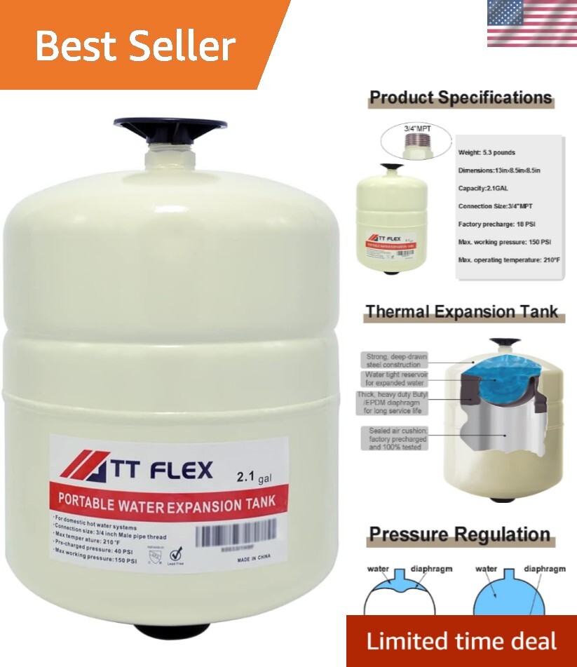 Bladder Watts Deta 20 GALLON ALUMINUM EXPANSION TANK W/7# CAP