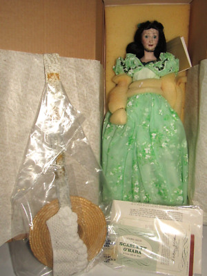 Scarlett O'Hara Twelve Oaks Picnic Dress Franklin Heirloom 18'' Porcelain Doll