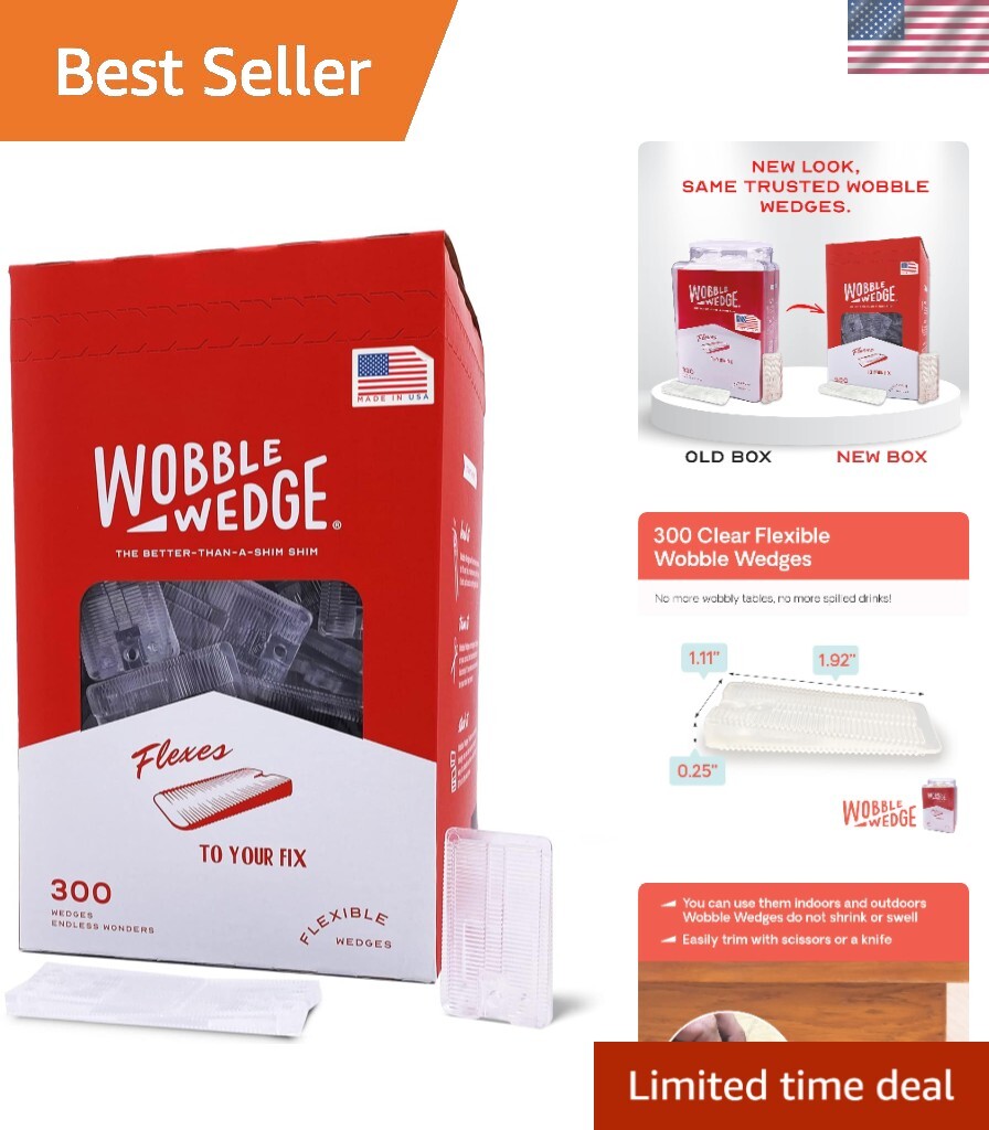 Flexible Plastic Shims 300 Pack - Multi-Purpose Wedges for Home Improvement