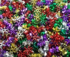 1,000 Pcs Assorted Color 12mm Starflake Sunburst Plastic Acrylic Craft Beads