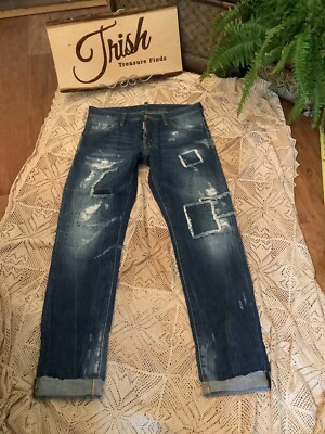 DSQUARED2 Made in Italy Destroy Patch  Cool Guy Jeans  Sz. 44 US 34 Raw  