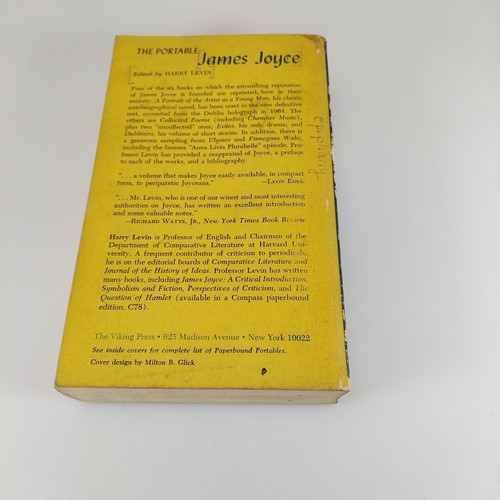 James Joyce Viking Portable Library Viking Press Intro Harry Levin 1966 PB - Picture 6 of 12