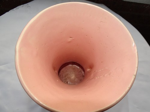Vintage Brush McCoy Pottery Vase Pink Double Handle 1940's - Picture 3 of 4