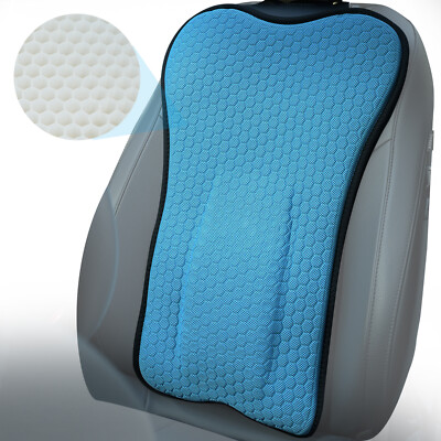 Blue Car Back Pillow for Lumbar Support | Gel Breathable Cushion for Back Pain
