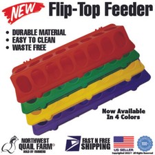 Flip Top Poultry Chick Chicken Birds Feeder 16 Holes