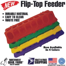 Flip Top Poultry Chick Chicken Birds Feeder 16 Holes