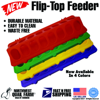 Flip Top Poultry Chick Chicken Birds Feeder 16 Holes