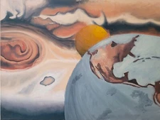 Original Sci-Fi Art "Echoes of Extinction" 18"x24 Oil Painting on Wood Panel