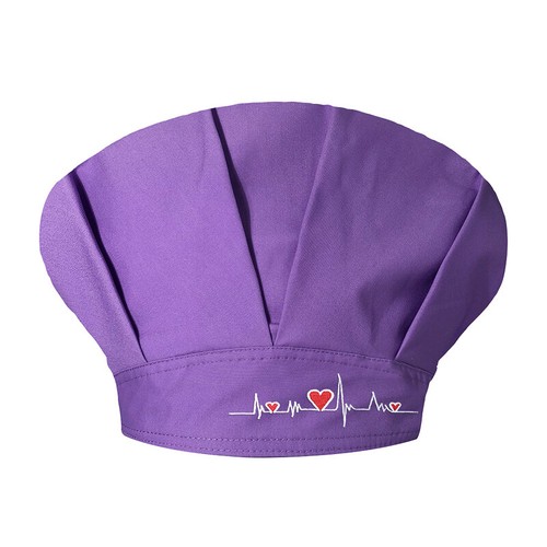 Unisex Adjustable Cotton Bouffant Scrub Cap Solid Embroidery Doctor Nurse Hat - Picture 35 of 35