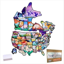 RV State Travel Map Sticker, 11 ⅘“ X 15 ¾” Visited States & Provinces Sticker De