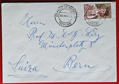 ESPANA SPAIN 1960 SANT FELIU DE GUIXOLS GERONA BERN SWITZERLAND C51 - Bild 1 von 2