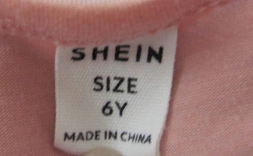 3 Girl's Shein Summer Shirts Tops Peach & White Hearts ~ Rainbow Size 6Y - Picture 3 of 7