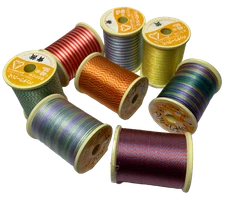 Kanagawa Patchwork 040 Silk Thread, 23 dtex 9x2, 50m, 8 Variegated Patterns