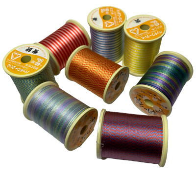 Kanagawa Patchwork 040 Silk Thread, 23 dtex 9x2, 50m, 8 Variegated Patterns