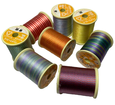 Kanagawa Patchwork 040 Silk Thread, 23 dtex 9x2, 50m, 8 Variegated Patterns