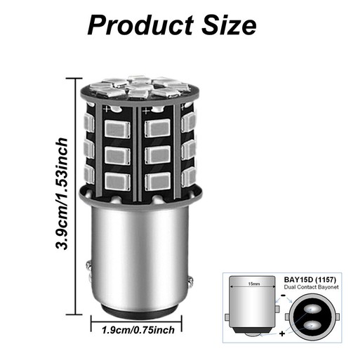 For Fiat Panda Rear Brake Light Bulbs Stop Tail Light Bulbs Bulb MK3 2011-19 12v - Picture 2 of 5