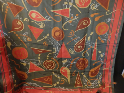100% Seidentuch 77x77cm abstaktes Muster CMB Made in Italy