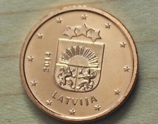 2014 Latvia 1 Euro Cent Unc.