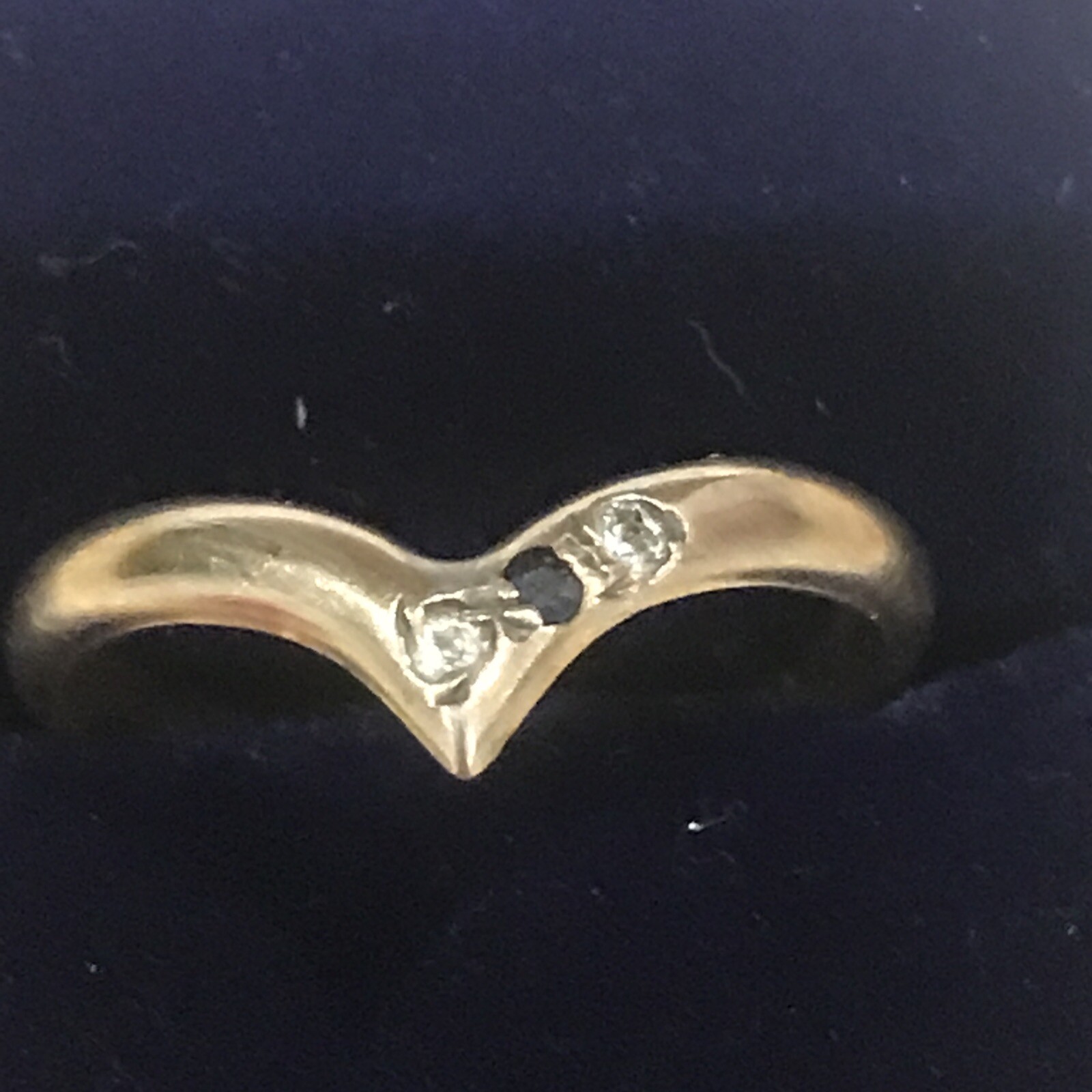 Vintage Solid Silver Rolled Gold Ring Set with ti… - image 1