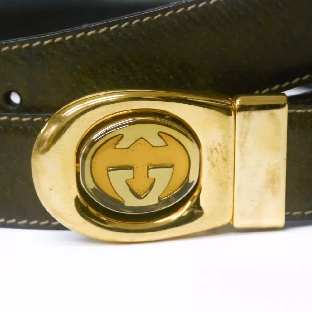 vintage 80's gucci men's reversible belt brown / black size  95,100,105cm