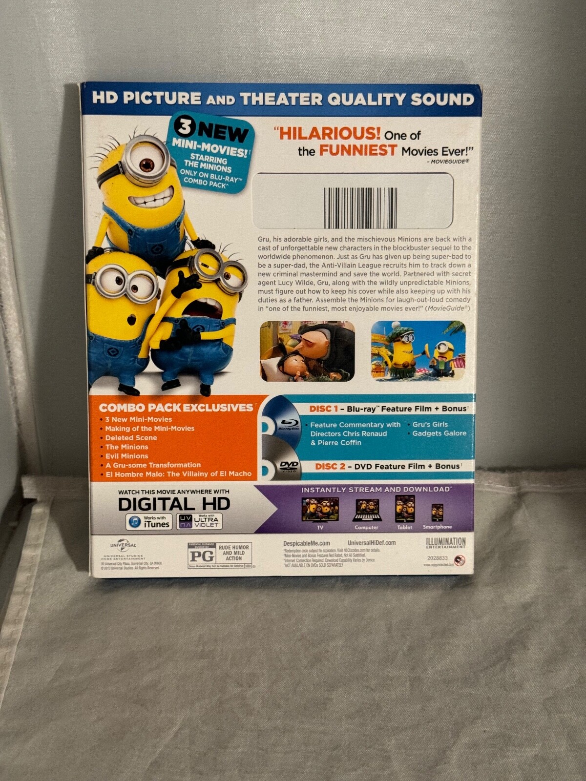 2013 Illumination Universal Studios Steve Carell Despicable Me 2 Blu ...