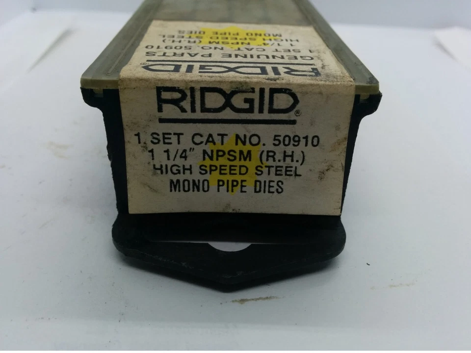 Troqueles monotubo RIDGID 50910, 1 1/4" NPSM, DIESTRO, ACERO DE ALTA VELOCIDAD, PAQUETE DE 4 PIEZAS, NUEVO EN CAJA Foto 2 de 3