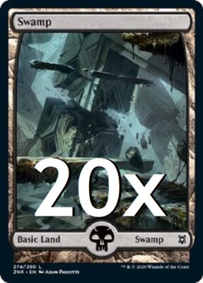20x Swamp Lot #274 | ZNR Zendikar Rising | MTG Magic FULL ART Land NM | LP