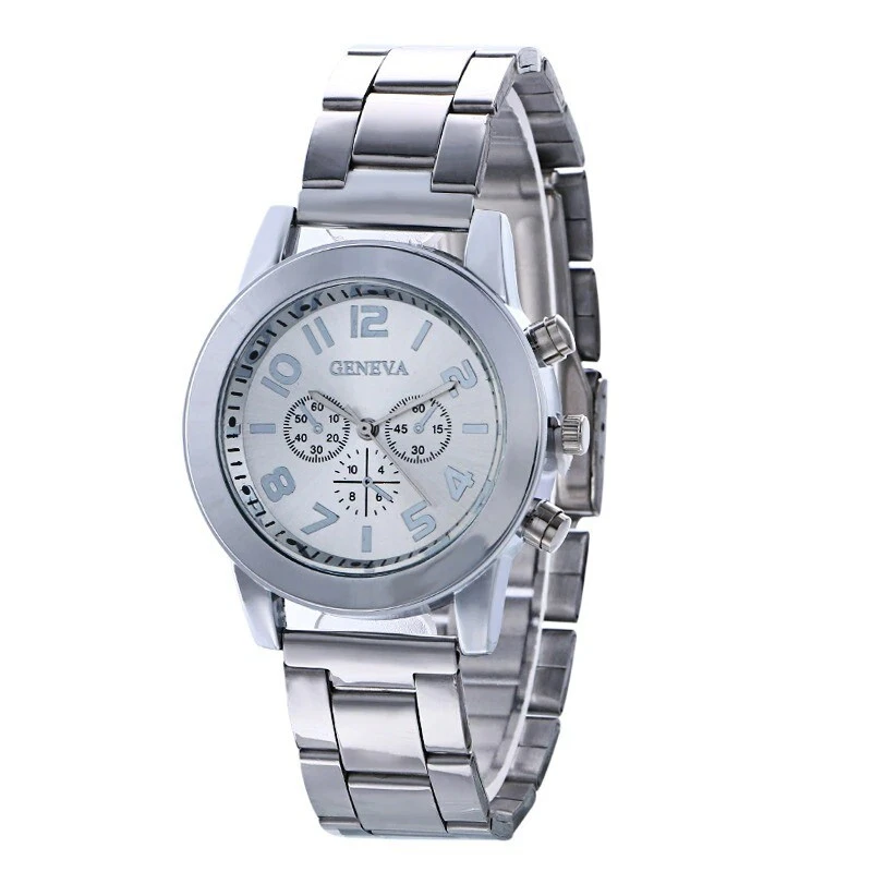 不锈钢运动石英小时腕表模拟手表女士时尚礼物  — 第 3/4 张图片