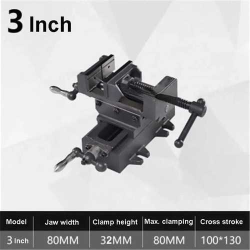 3-inch Precision Cross Vise Heavy Duty Vise Two-way Mobile Vise Work Bench - Picture 5 of 11